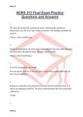 NURS 212 Final Exam Practice Questions and Answers