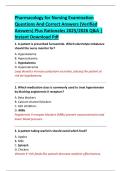 Pharmacology for Nursing Examination  Questions And Correct Answers &lpar;Verified  Answers&rpar; Plus Rationales 2025&sol;2026 Q&A &vert;  Instant Download Pdf 