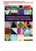 Foundations for Population Health in Community&sol;Public Health Nursing &lpar;6th Edition&rpar; by Marcia Stanhope and Jeanette Lancaster Complete Test Bank