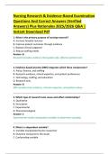 Nursing Research & Evidence-Based Examination  Questions And Correct Answers &lpar;Verified  Answers&rpar; Plus Rationales 2025&sol;2026 Q&A &vert;  Instant Download Pdf 