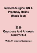 Medical-Surgical RN A Prophecy Relias Mock Test 2026 &vert; Practice Questions&comma; Competency Review & Answers PDF