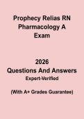 Prophecy Relias RN Pharmacology A 2026 &vert; Practice Questions&comma; Medication Review & Competency Test Prep PDF