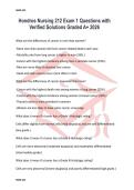 Hondros Nursing 212 Exam 1 Questions with Verified Solutions Graded A&plus; 2026