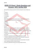 NURS 212 Exam 1 Study Questions and Answers 100&percnt; Verified 2026