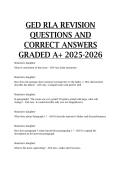 GED RLA revision questions and correct answers GRADED A&plus; 2025-2026