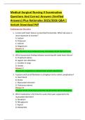 Medical-Surgical Nursing II Examination  Questions And Correct Answers &lpar;Verified  Answers&rpar; Plus Rationales 2025&sol;2026 Q&A &vert;  Instant Download Pdf 