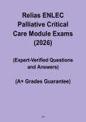 Relias ENLEC Palliative Critical Care Module Exams 2026 &vert; Nursing Practice Test & Study Guide PDF