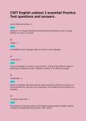 CSET English subtest 2 essential Practice Test questions and answers&period;  overt inflectional ending - n  Ans  adding an s to change something to present tense third person&period; doesn&rsquo;t change whether its a noun or verb etc  Qs  Pidgin - n  Ans  A simplified cont