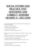 Social Studies GED Practice Test questions and correct answers GRADED A&plus; 2025-2026