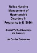 Relias Nursing Management of Hypertensive Disorders in Pregnancy &lpar;v2&rpar; &ndash; Complete Exam & Study Guide &vert; Maternal Health Nursing Review