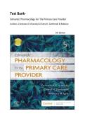 Test Bank- Edmunds' Pharmacology for the Primary Care Provider 5th Edition By Constance G Visovsky&vert; Latest Edition
