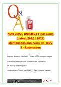 NUR 2502 Multidimensional Care III Final Exam 2026&sol;2027 &vert; 25&plus; Medication Q&A &vert; High-Alert Drugs&comma; Anticoagulants&comma; Analgesics & OB Meds &vert; Rasmussen University