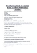 Final Nursing Health Assessment  Exam Questions And Answers  2026&sol;2027