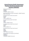 Actual Nursing Health Assessment  Practice Questions And Accurate  Answers 2026&sol;2027