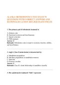 ALASKA ORTHODONTICS TEST EXAM 70 QUESTIONS WITH CORRECT ANSWERS AND RATIONALES LATEST 2025-2026 EXAM UPDATE