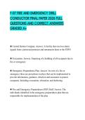 F-07 FIRE AND EMERGENCY DRILL CONDUCTOR FINAL PAPER 2026 FULL QUESTIONS AND CORRECT ANSWERS GRADED A&plus;