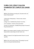 FLORIDA CIVIC LITERACY EXAM 2026 EXAMINATION TEST COMPLETE Q&A GRADED A&plus;