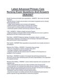 Latest Advanced Primary Care  Nursing Exam Questions And Answers  2026&sol;2027