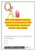 WGU C784 Applied Healthcare Statistics 2026 &vert; 70&plus; Q&A &vert; Probability&comma; Normal Distribution&comma; Correlation & Graphical Analysis