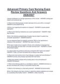 Advanced Primary Care Nursing Exam  Review Questions And Answers  2026&sol;2027