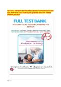TEST BANK - MATERNITY AND PEDIATRIC NURSING 4TH EDITION BY SUSAN SCOT RICCI&comma; TERRY KYLE&comma; SUSAN CARMAN &vert;NGN QUESTIONS WITH 100&percnt; VERIFIED ANSWERS&vert; 2025&sol;2026