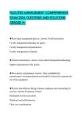 FACILITIES MANAGEMENT COMPREHENSIVE EXAM 2026 QUESTIONS AND SOLUTIONS GRADED A&plus;