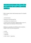FACILITIES MANAGEMENT FINAL PAPER 2026 FULL QUESTIONS AND CORRECT ANSWERS GRADED A&plus;