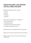 NUR2242 EXAM SCRIPT 2 2026 QUESTIONS WITH FULL CORRECT SOLUTIONS
