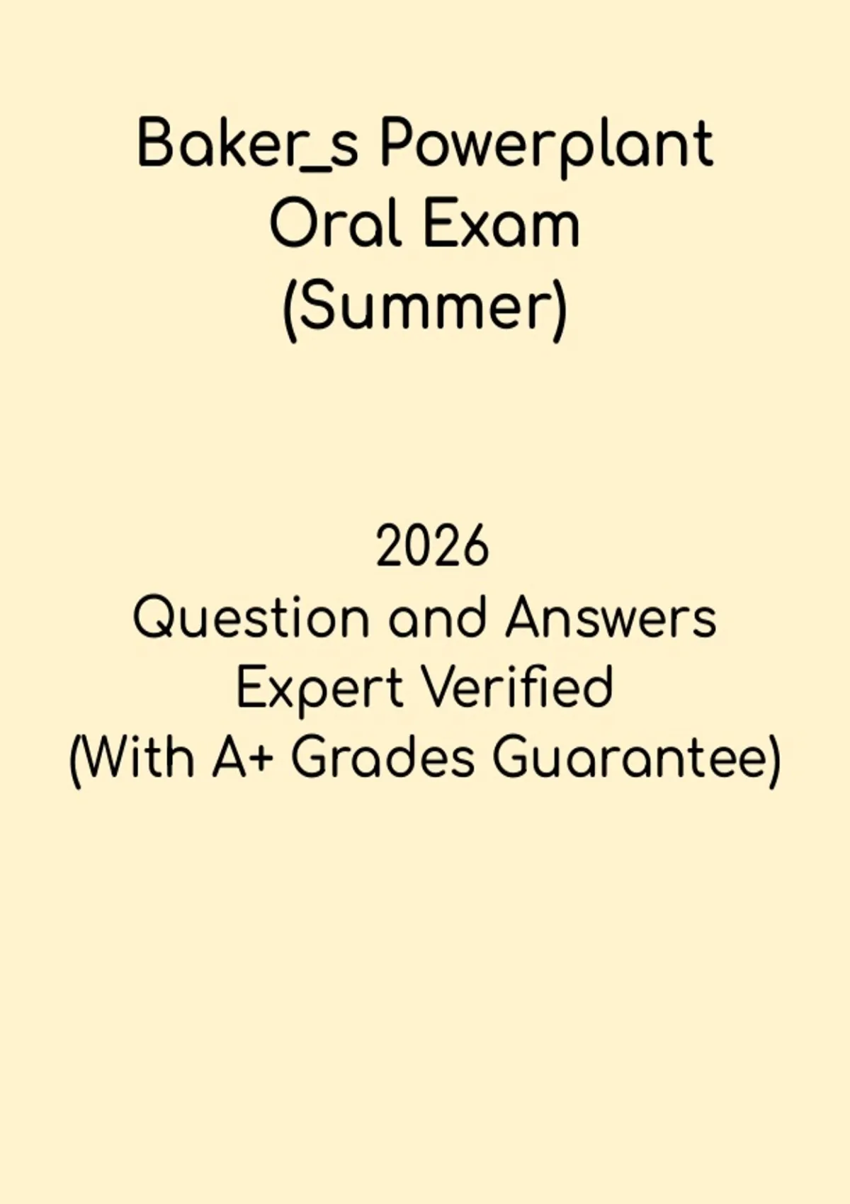 Baker’s Powerplant Oral Exam Questions (Summer 2026) – FAA AMT O&P Prep ...