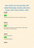 Exam 1&colon; NU150 &sol; NU 150 &lpar;Latest 2026 &sol; 2027 Update&rpar; Pharmacology &vert; Questions with Correct Answers &vert; 100 &percnt; Correct &vert; Grade A &ndash; Galen&period;
