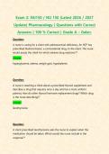 Exam 2&colon; NU150 &sol; NU 150 &lpar;Latest 2026 &sol; 2027 Update&rpar; Pharmacology &vert; Questions with Correct Answers &vert; 100 &percnt; Correct &vert; Grade A &ndash; Galen&period;