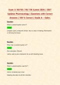 Exam 3&colon; NU150 &sol; NU 150 &lpar;Latest 2026 &sol; 2027 Update&rpar; Pharmacology &vert; Questions with Correct Answers &vert; 100 &percnt; Correct &vert; Grade A &ndash; Galen&period;