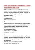 CPJE Pharmacy Exam Key Content Practice Exam Questions and Answers Latest Version Top Rated 