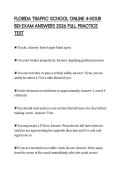 FLORIDA TRAFFIC SCHOOL ONLINE 4-HOUR BDI EXAM ANSWERS 2026 FULL PRACTICE TEST