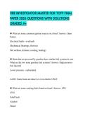 FIRE INVESTIGATOR MASTER FOR TCFP FINAL PAPER 2026 QUESTIONS WITH SOLUTIONS GRADED A&plus;