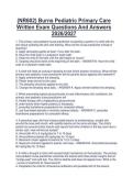 &lpar;NR602&rpar; Burns Pediatric Primary Care  Written Exam Questions And Answers  2026&sol;2027