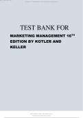 Marketing Management 16th Edition Kotler & Keller Test Bank