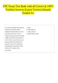 CPC Exam Test Bank with all Correct & 100&percnt; Verified Answers &vert;Latest Version &vert;Already Graded A&plus; 