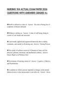 NURSING 104 ACTUAL EXAM PAPER 2026 QUESTIONS WITH ANSWERS GRADED A&plus;