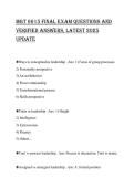 MGT 6615 FINAL EXAM QUESTIONS AND VERIFIED ANSWERS&comma; LATEST 2025 UPDATE