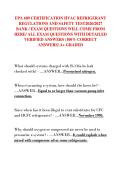 EPA 609 CERTIFICATION HVAC REFRIGERANT  REGULATIONS AND SAFETY TEST2026&sol;2027  BANK &sol; EXAM QUESTIONS WILL COME FROM  HERE&sol; ALL EXAM QUESTIONS WITH DETAILED  VERIFIED ANSWERS &lpar;100&percnt; CORRECT  ANSWERS&sol; A&plus; GRADED
