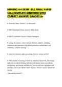NURSING 104 EXAM 1 ULL FINAL PAPER 2026 COMPLETE QUESTIONS WITH CORRECT ANSWERS GRADED A&plus;