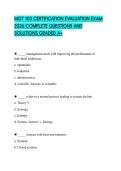 MGT 103 CERTIFICATION EVALUATION EXAM 2026 COMPLETE QUESTIONS AND SOLUTIONS GRADED A&plus;