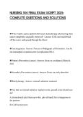 NURSING 104 FINAL EXAM SCRIPT 2026 COMPLETE QUESTIONS AND SOLUTIONS