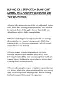 NURSING 108 CERTIFICATION EXAM SCRIPT MIDTERM 2026 COMPLETE QUESTIONS AND VERIFIED ANSWERS