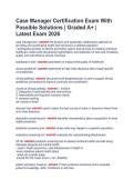 Case Manager Certification Exam With  Possible Solutions &vert; Graded A&plus; &vert;  Latest Exam 2026 