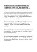 NURSING 205 ACTUAL EXAM PAPER 2026 QUESTIONS WITH SOLUTIONS GRADED A&plus;