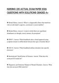 NURSING 220 ACTUAL EXAM PAPER 2026 QUESTIONS WITH SOLUTIONS GRADED A&plus;