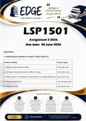 LSP1501 Assignment 3 &lpar;ANSWERS&rpar; 2026 - DISTINCTION GUARANTEED