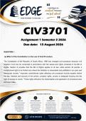 CIV3701 Assignment 1 &lpar;ANSWERS&rpar; Semester 2 2026 - DISTINCTION GUARANTEED